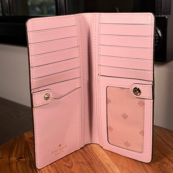 Kate Spade Staci Festive Confetti Glitter Large Slim Bifold Wallet - Picture 10 of 14